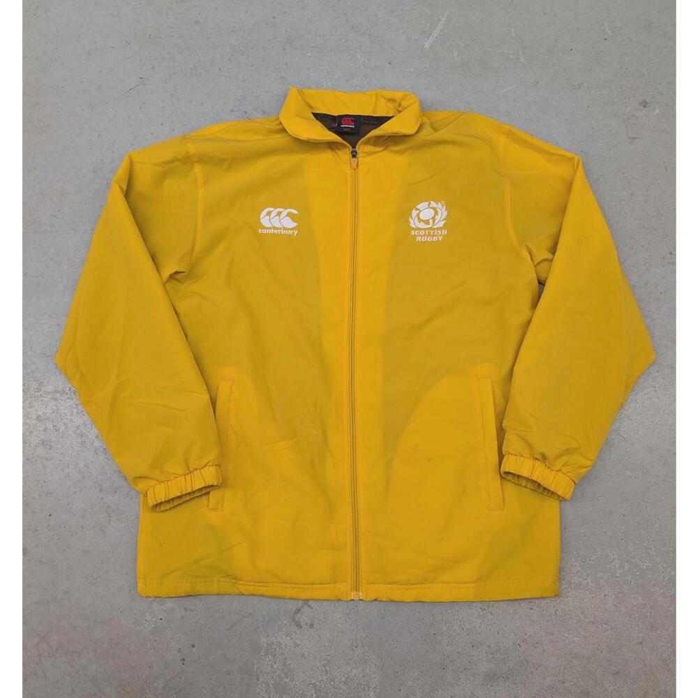 Vintage 90s Canterbury Scottish Rugby Yellow Track Jacket